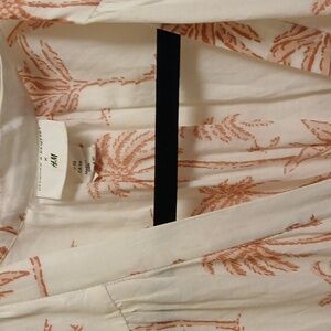 H&M Cream and Pink Tropical Print maxi dress